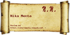 Nika Menta névjegykártya